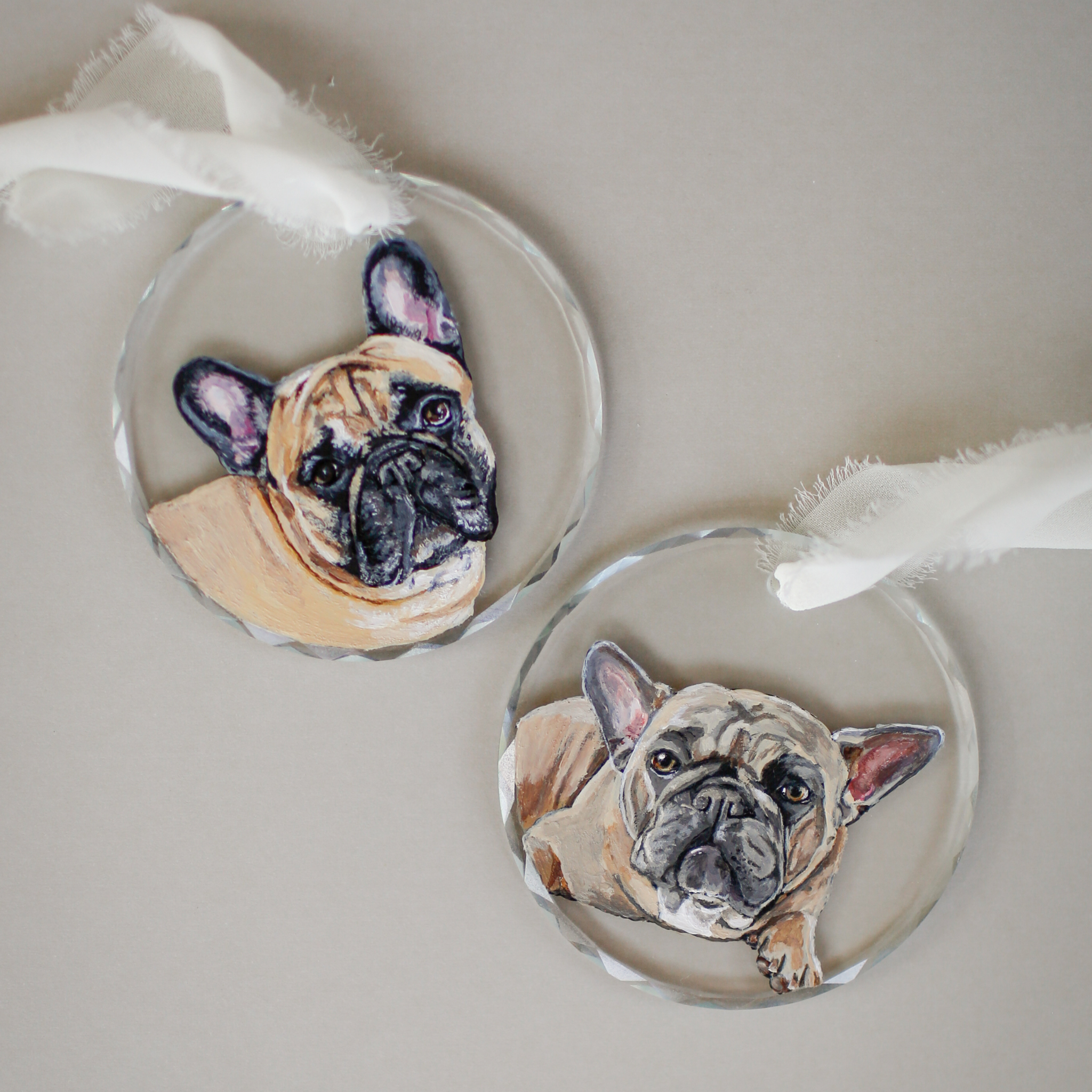 Custom Pet Portrait Ornament – Hand Painted Christmas Keepsake - Pet Memorial Holiday Decor