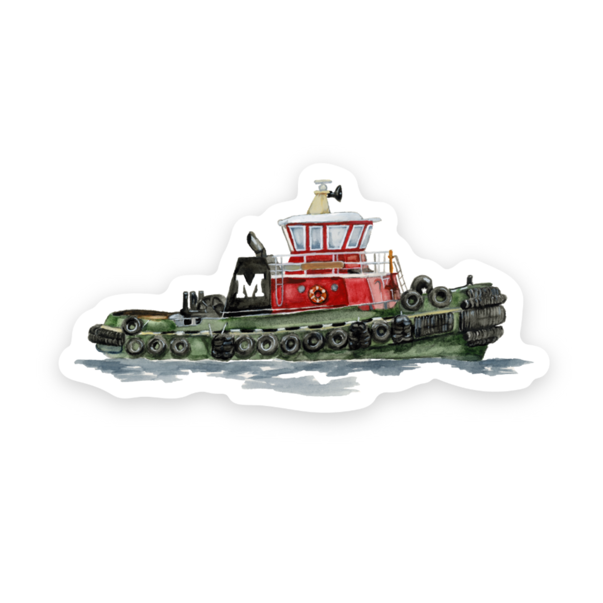 Tugboat Vinyl Sticker | Coastal Art