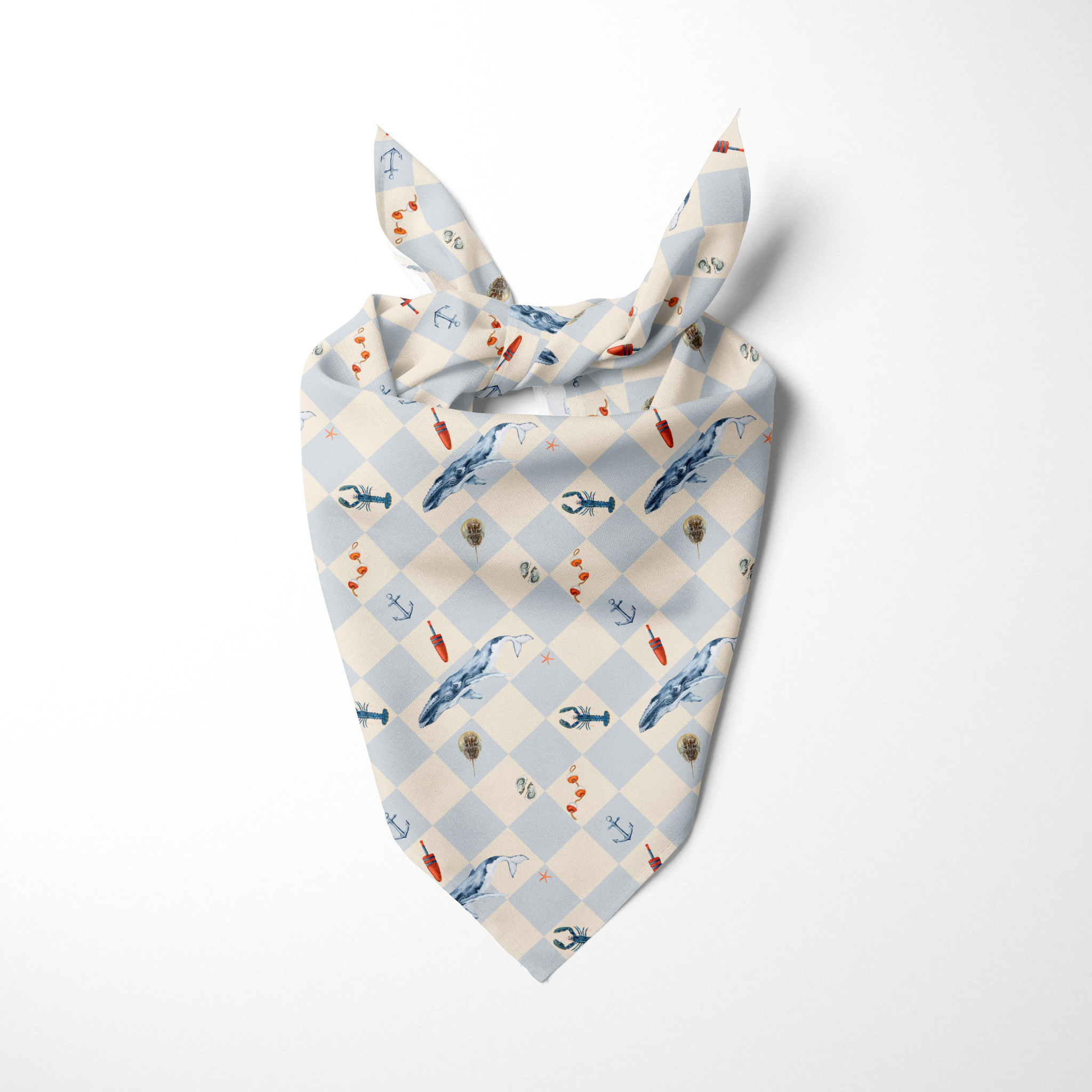 Nautical Checkered Pet Bandana