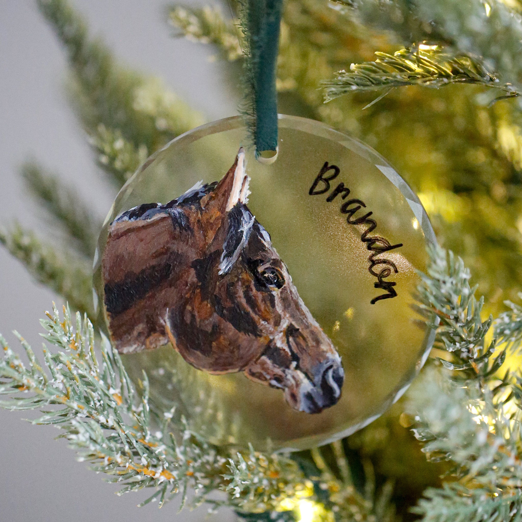Custom Pet Portrait Ornament – Hand Painted Christmas Keepsake - Pet Memorial Holiday Decor