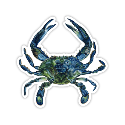Blue Crab Vinyl Sticker | Coastal Art Sticker