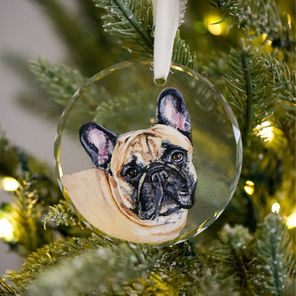 Custom Pet Portrait Ornament – Hand Painted Christmas Keepsake - Pet Memorial Holiday Decor