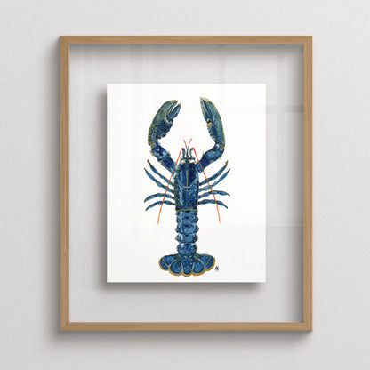 Blue Lobster Coastal Fine Art Watercolor Print