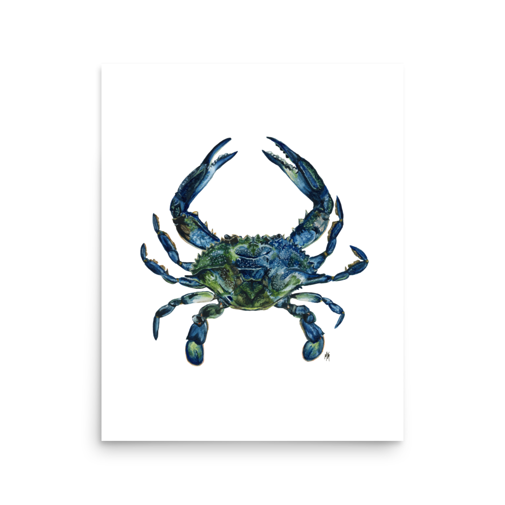 Blue Crab Fine Art Watercolor Print